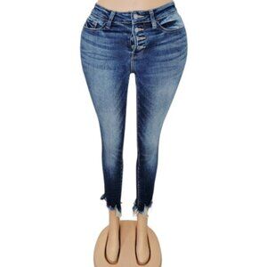 Bridge By Gly Women's Blue Dark Wash Mid-Rise Ankle Skinny Jeans Size 27